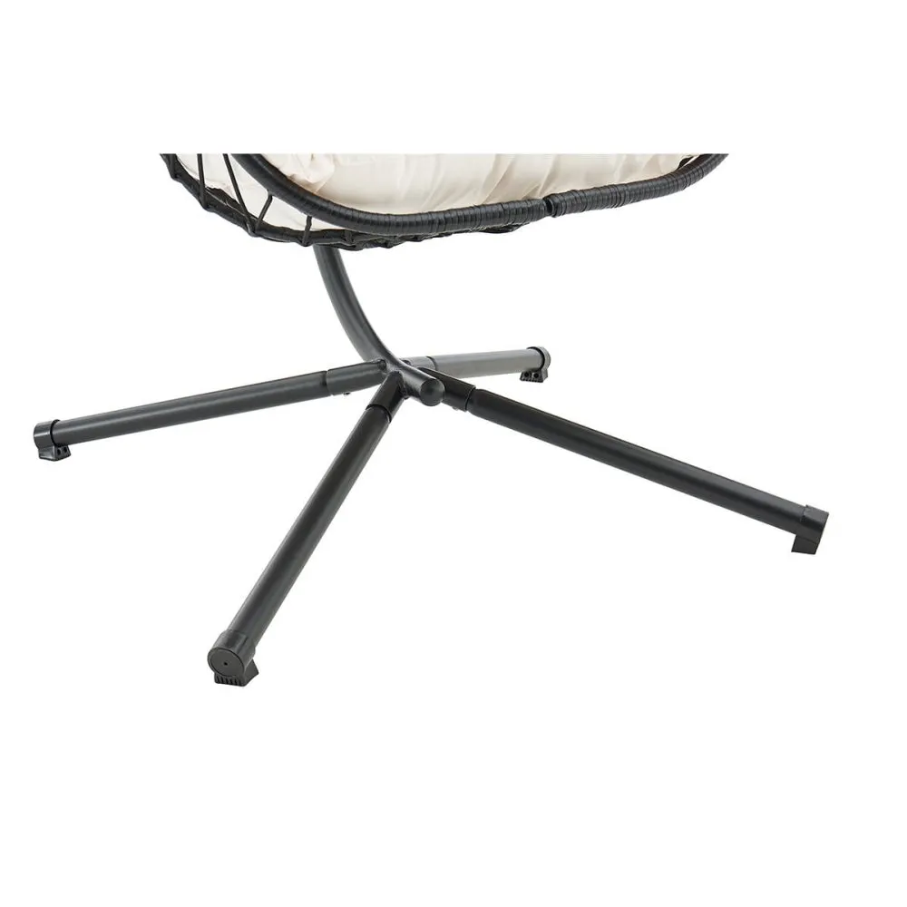 Mackenzie Outdoor Furniture Relaxing Lounge Patio Egg Chair - Black/ Beige