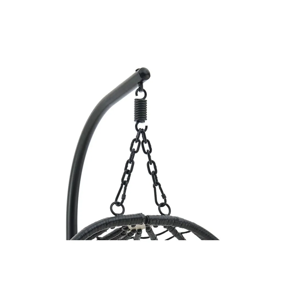 Mackenzie Outdoor Furniture Relaxing Lounge Patio Egg Chair - Black/ Beige