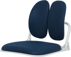 Made in Korea Dual-Backrests Ergonomic Floor Chair With Back Support - Meditation, Gaming, Reading Chair for Adults, Foldable (Blue)