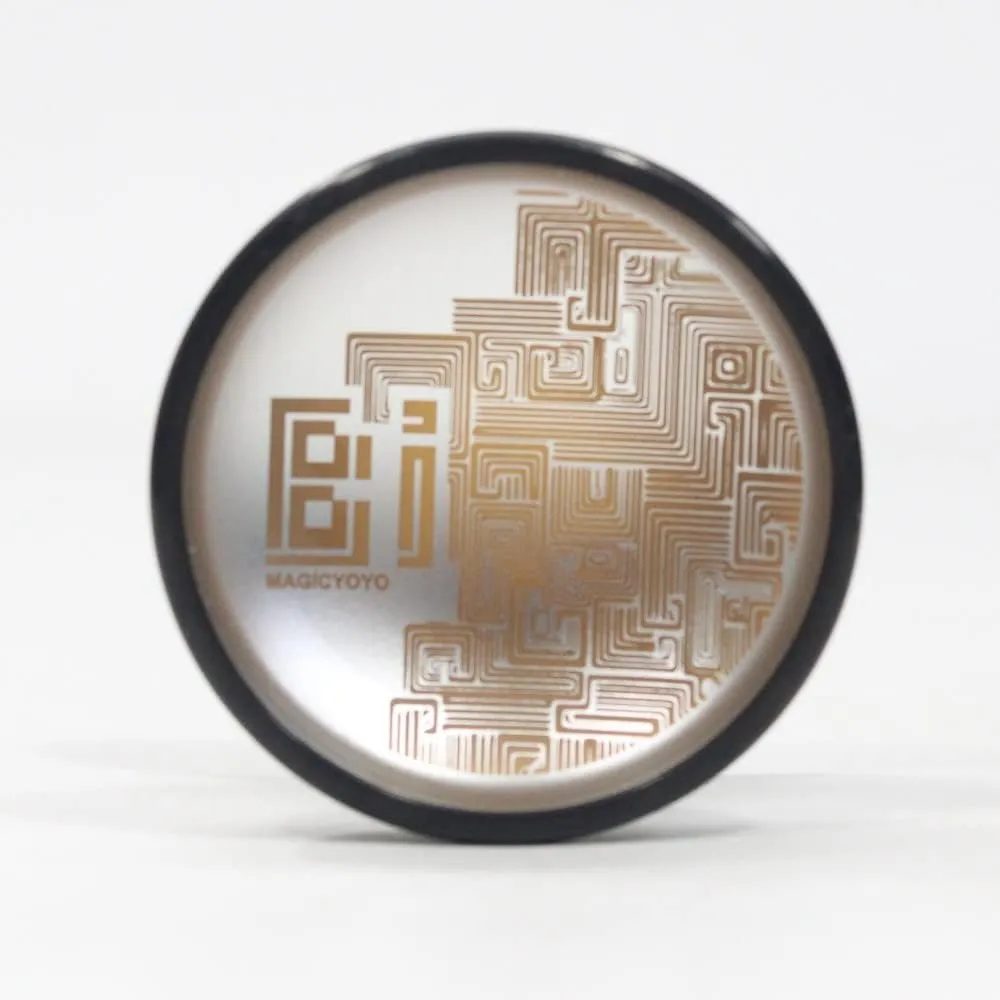 MAGICYOYO Bi ''Bismuth'' Yo-Yo - Aluminum with Stainless Steel Rim - Bi-Metal YoYo (Silver/Orange with Black Rim)