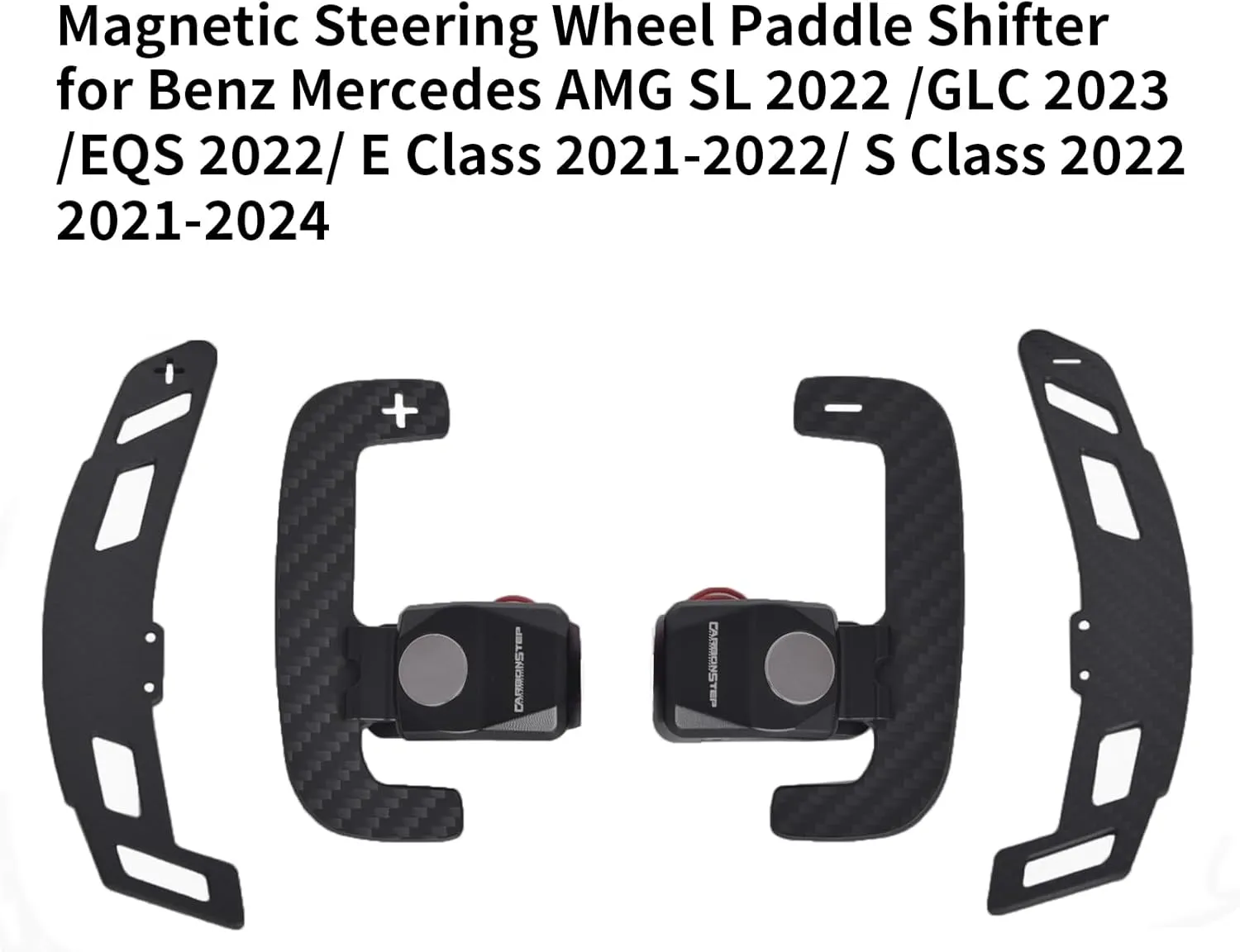 Magnetic Steering Wheel Paddle Shifter for Benz Mercedes AMG SL 2022 /GLC 2023 /EQS 2022/ E Class 2021-2022/ S Class 2022, Carbon Fiber Paddle Extension Interior Decoration Accessories