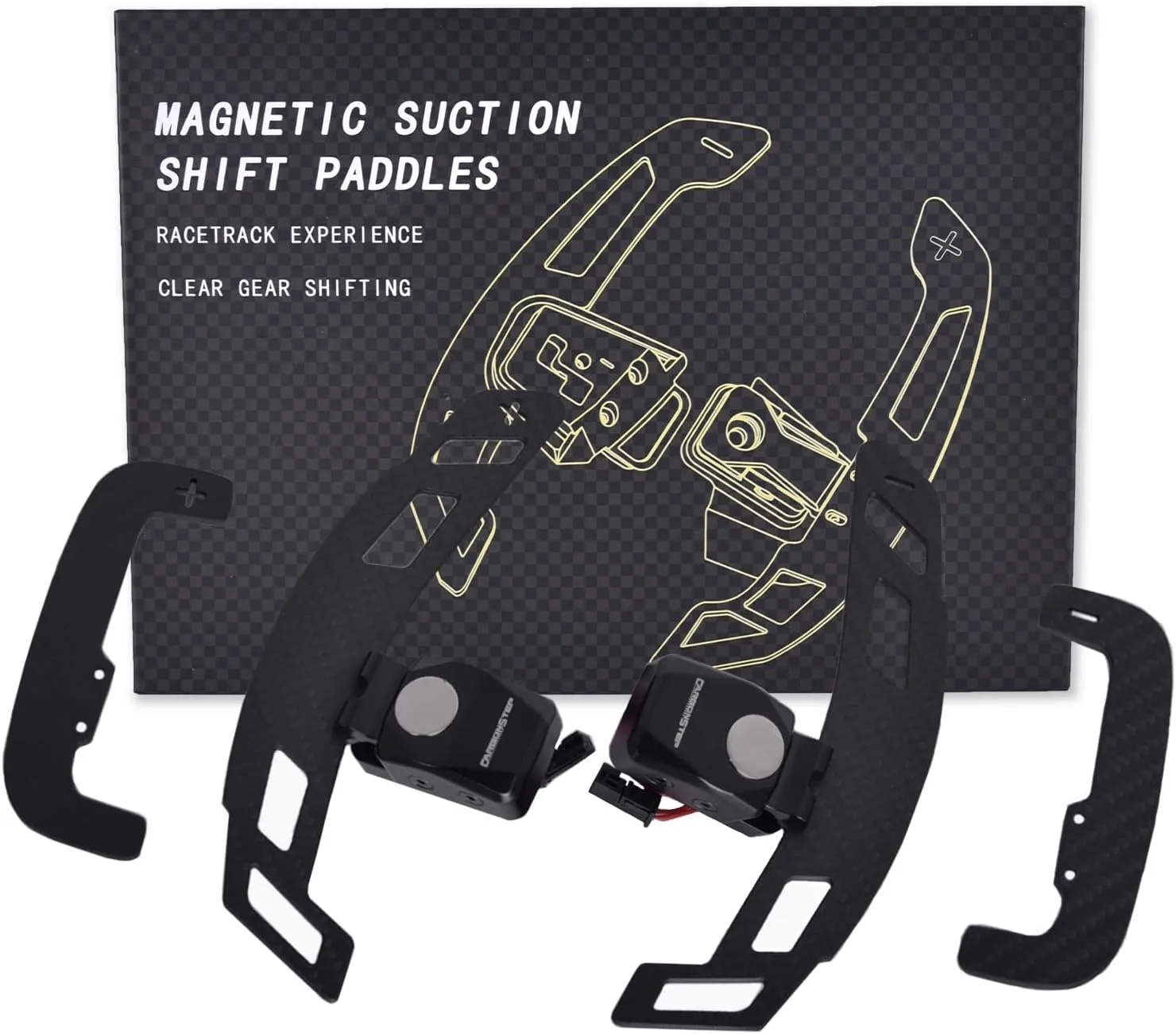 Magnetic Steering Wheel Paddle Shifter for Benz Mercedes AMG SL 2022 /GLC 2023 /EQS 2022/ E Class 2021-2022/ S Class 2022, Carbon Fiber Paddle Extension Interior Decoration Accessories