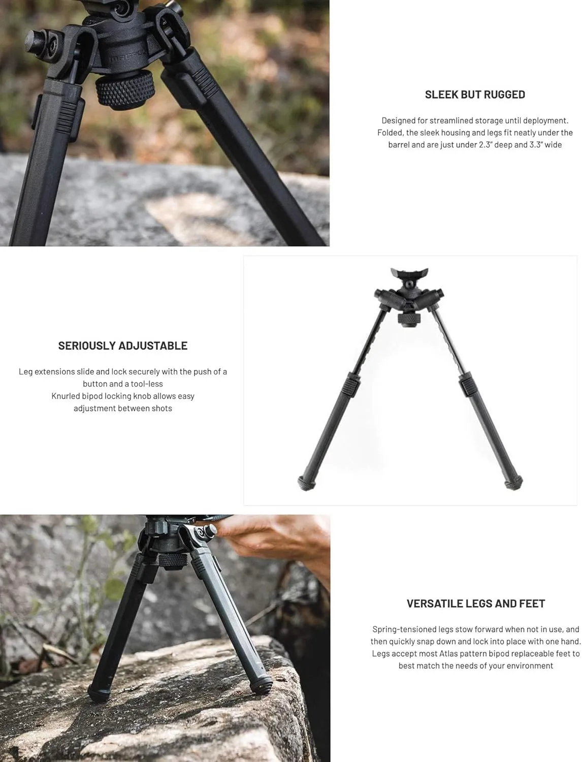 Magpul Rifle Bipod Gun Rest for Hunting and Shooting
