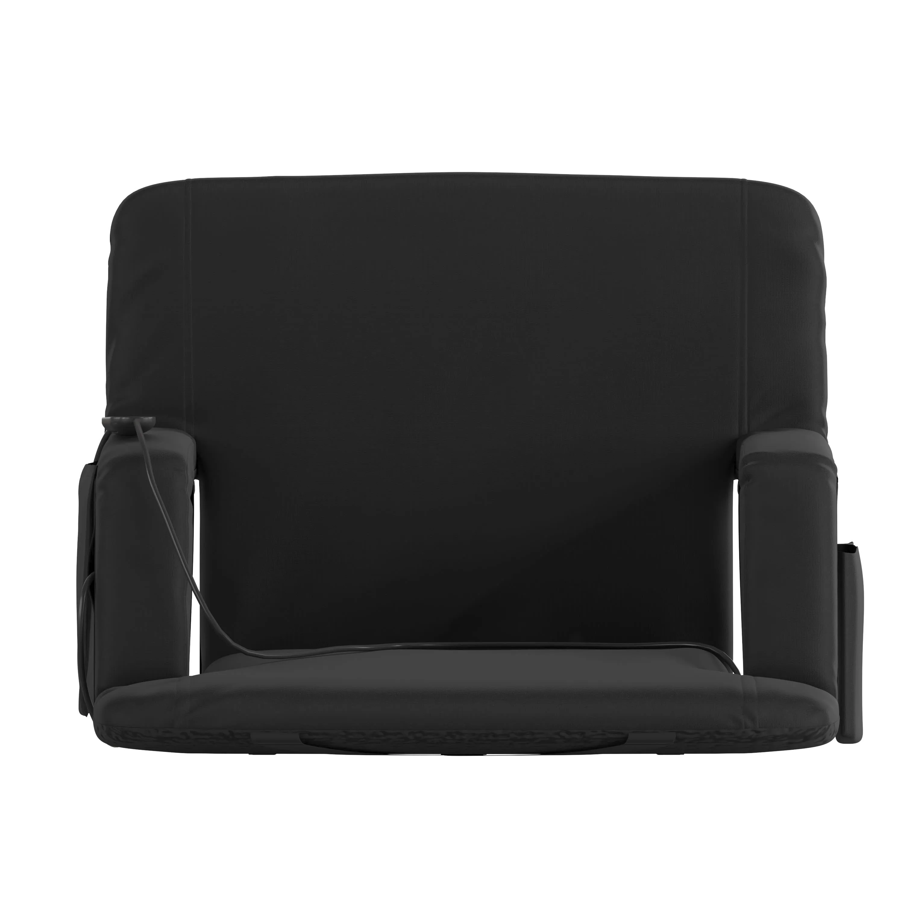 Malta Extra Wide Portable Heated Reclining Stadium Chair w/Armrests, Padded Back & Heated Seat w/Dual Storage Pockets and Backpack Straps