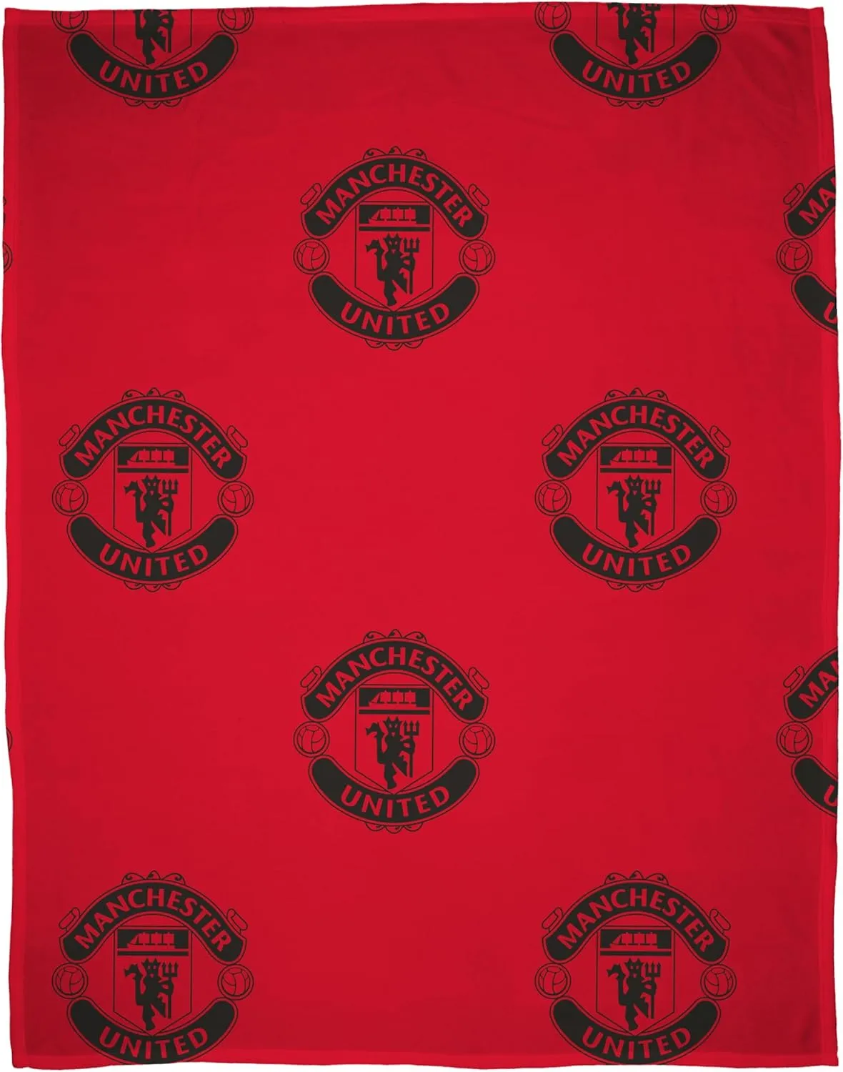 Manchester United FC Official Fleece Throw Blanket | Super Soft, Football Crest Design | Warm Super Soft Feel Red Throw | Perfect for Home, Bedroom, Sleepovers & Camping