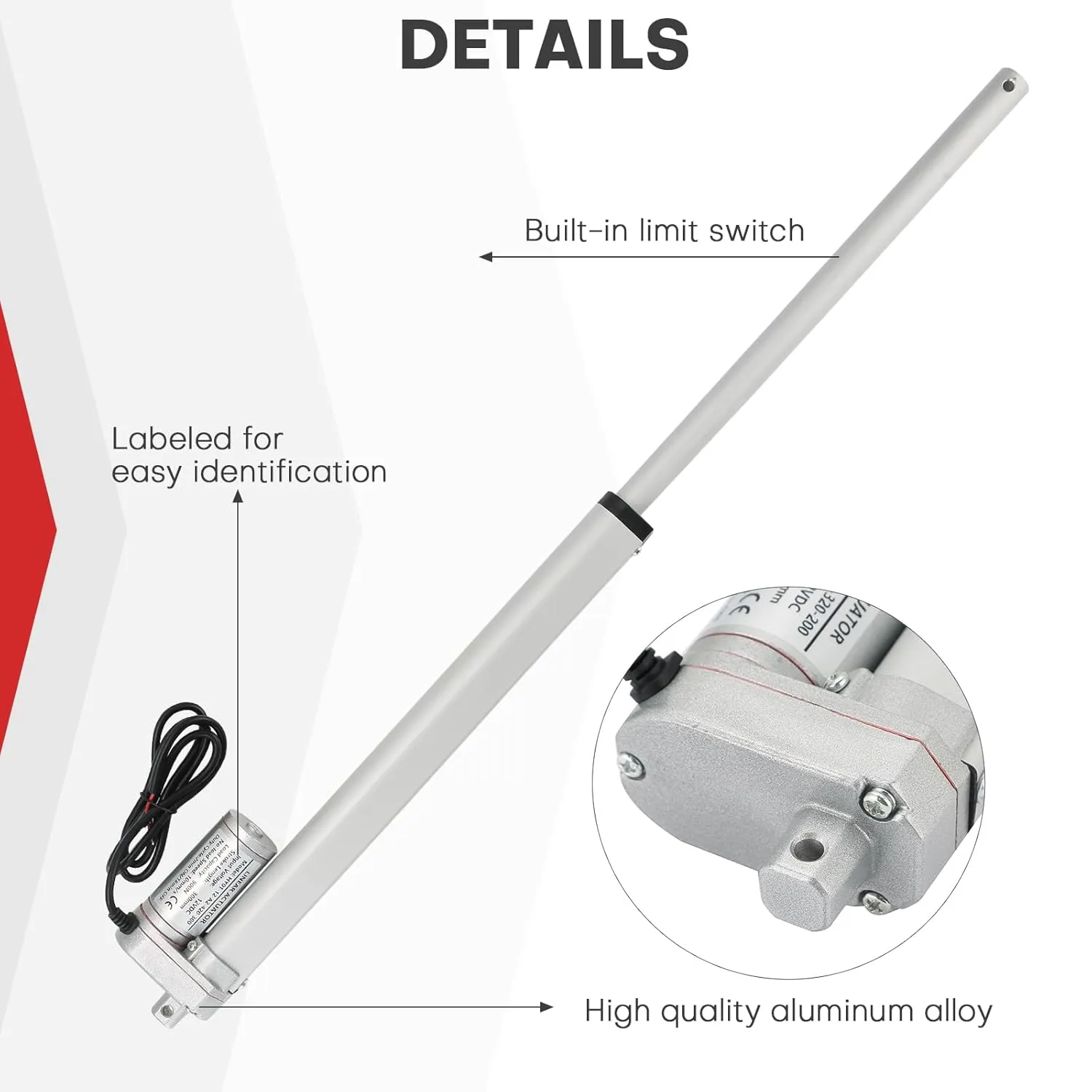 MAOPINER DC12V 12inch Stroke Linear Actuator with Mounting Bracket 900N(202lbs) Maximum Lift 10mm/s for Recliner TV Table Lift Massage Bed Electric Sofa Linear Actuator