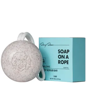 MARLOWE. No. 069 Soap On A Rope Body Exfoliator Scrub Soap Bar 4.85 Oz with Pumice, Apricot Seed Powder, Shea Butter & Olive Oil, Formula with No Parabens & Sulfates, Santal Scent