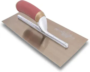MARSHALLTOWN PermaShape Finishing Trowel, 12 x 5 Inch Broken-In Golden Stainless Steel Concrete Tool, Made in the USA, PB7GSD