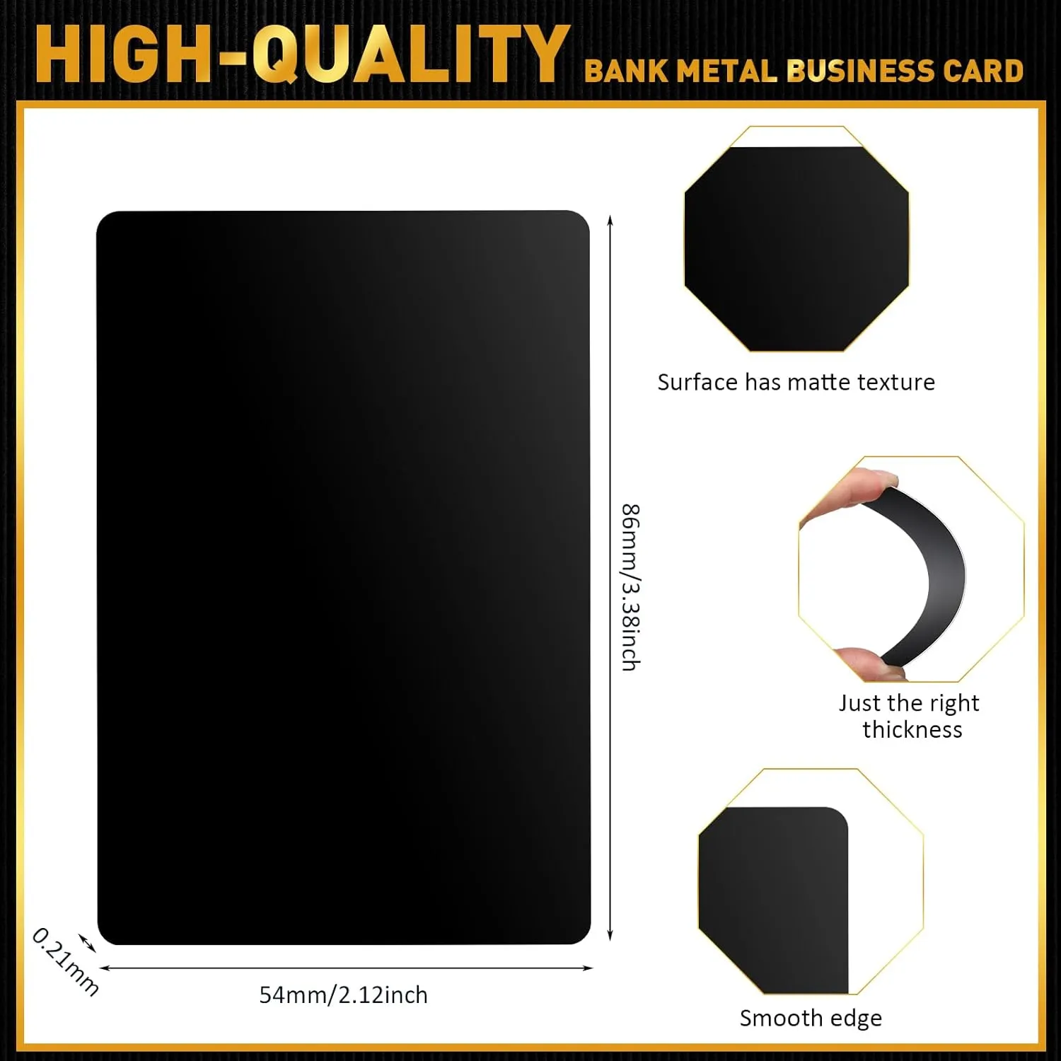 Marspark 300 Pcs Metal Engraving Blanks Multipurpose Aluminum Sheet Aluminum Business Card Blanks for Cnc Engraver Laser Engraving DIY Cards, Thickness 0.21 mm/ 0.01 Inch (Matte Black)
