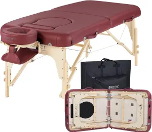 Master Massage 30'' Eva Portable Pregnancy Massage Table for Female Clients and Obese Individuals, Spa Salon Facial Bed for Pregnant Women- Multi Functional (Burgundy)