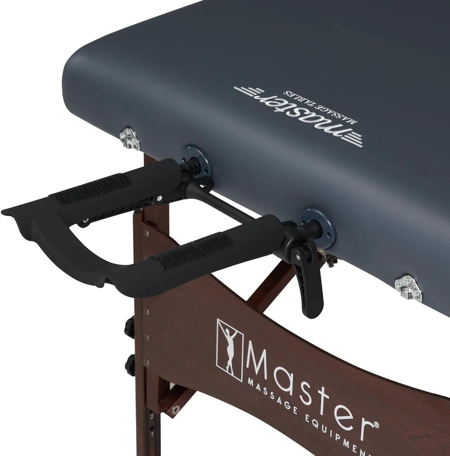 Master Massage Newport Portable Massage Table Package with Denser 2.5" Cushion, Walnut Stained Hardwood, Steel Support Cables, Pillows & Accessories, Royal Blue, 30"