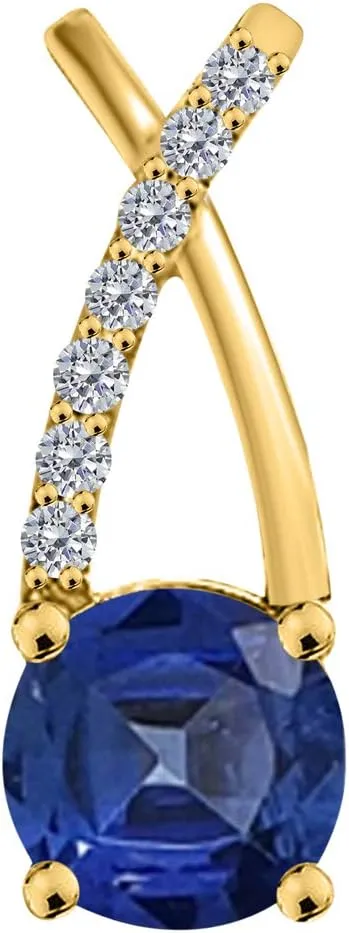 MauliJewels Engagement Necklace for Women 1.40 Carat Beautiful Gemstone And Diamond Pendant 4 prongs 10K Yellow Gold With 18'' Chain