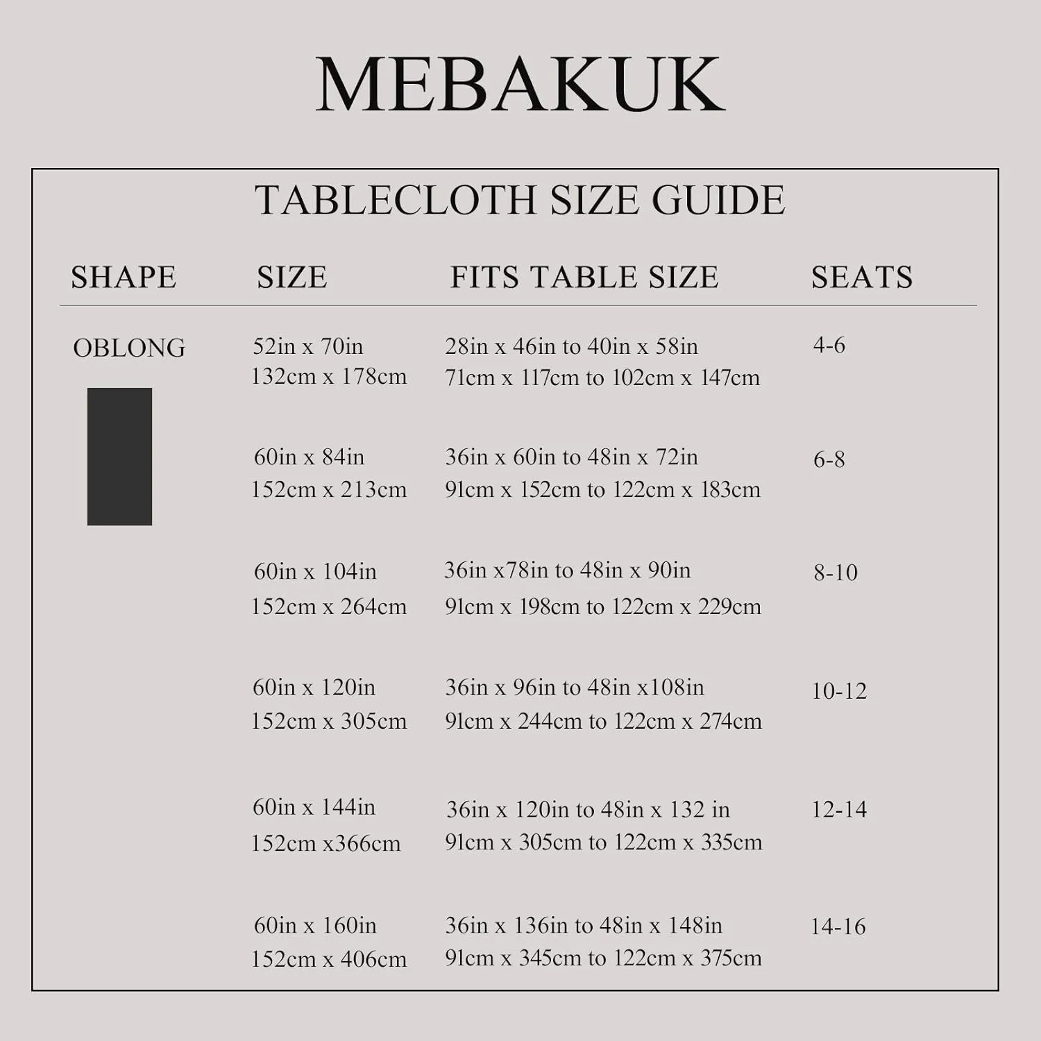 Mebakuk Rectangle Table Cloth Linen Farmhouse Tablecloth Waterproof Anti-Shrink Soft and Wrinkle Resistant Decorative Fabric Table Cover for Kitchen (Dark Grey, 60" x 84" (6-8 Seats))
