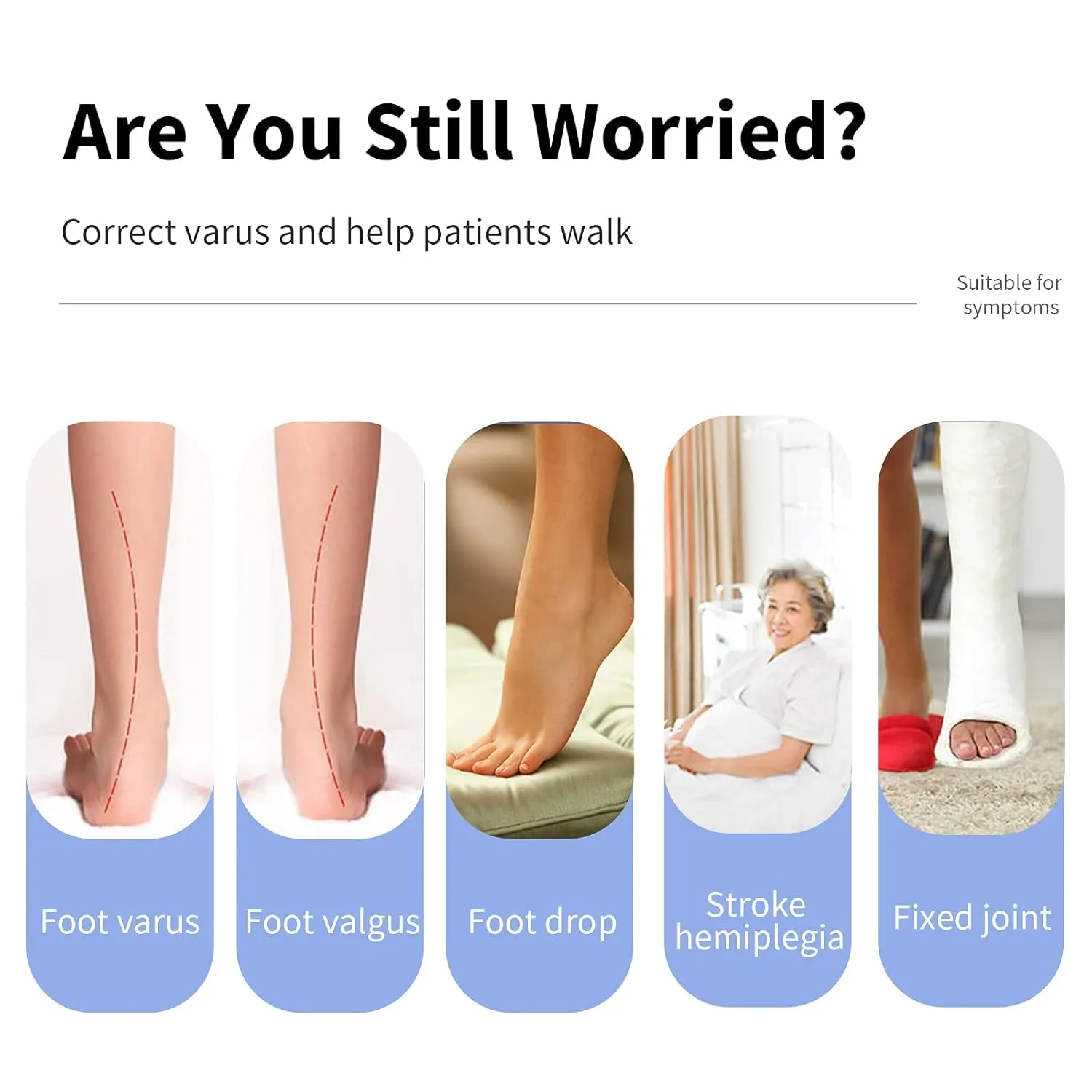 Medical Afo Foot Drop Brace Splint Ankle Foot Orthosis AFO Walking with Shoes or Sleeping for Men Women Stroke Hemiplegia Foot Drop Postural Correction Brace （Small-Left）