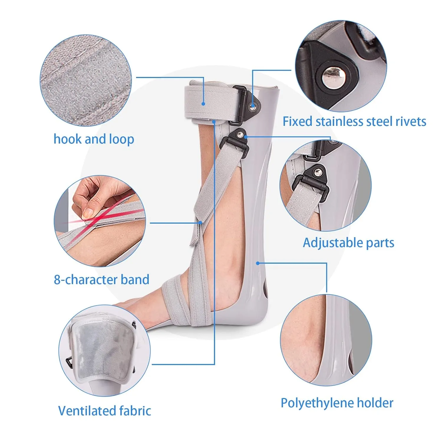Medical Afo Foot Drop Brace Splint Ankle Foot Orthosis AFO Walking with Shoes or Sleeping for Men Women Stroke Hemiplegia Foot Drop Postural Correction Brace （Small-Left）