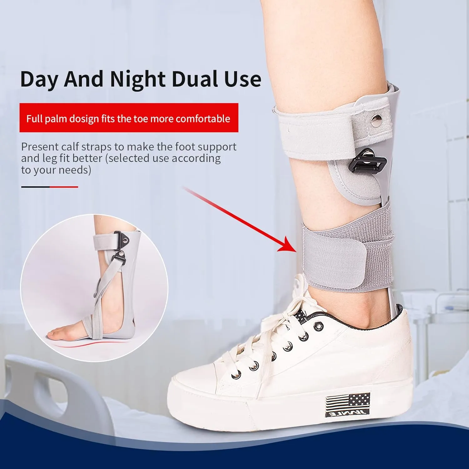 Medical Afo Foot Drop Brace Splint Ankle Foot Orthosis AFO Walking with Shoes or Sleeping for Men Women Stroke Hemiplegia Foot Drop Postural Correction Brace （Small-Left）