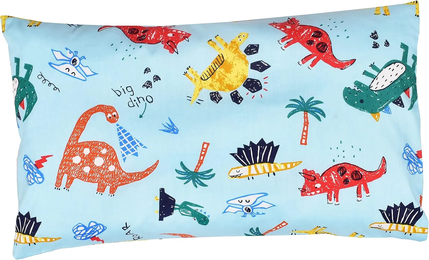 MEJU Dinosaur 100% Cotton Duvet Cover 43" X 59"   Pillowcase 13" X19" Bedding Set with Zipper Closure for Baby Toddler Boys Girls Crib Bed Decoration Gift (Dinoaur)