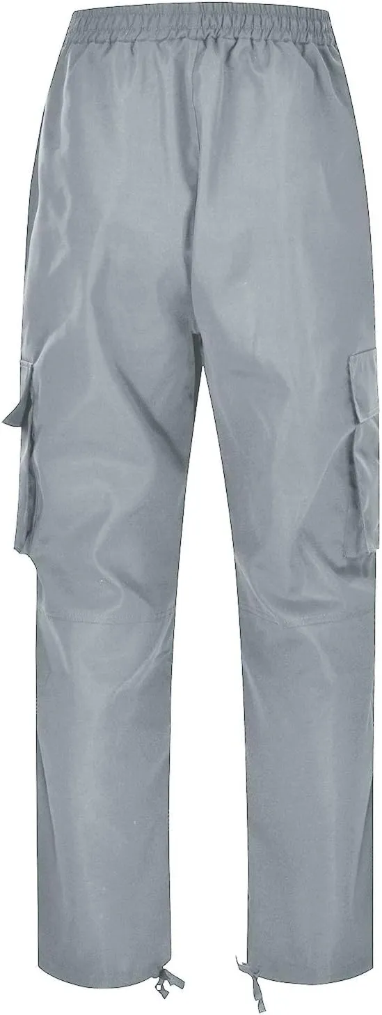 Mens Outdoor Hiking Cargo Pants Hat Multi Woven Pocket Foot Rope Solid Pants Street Cargo Cargo Tactical Pants for