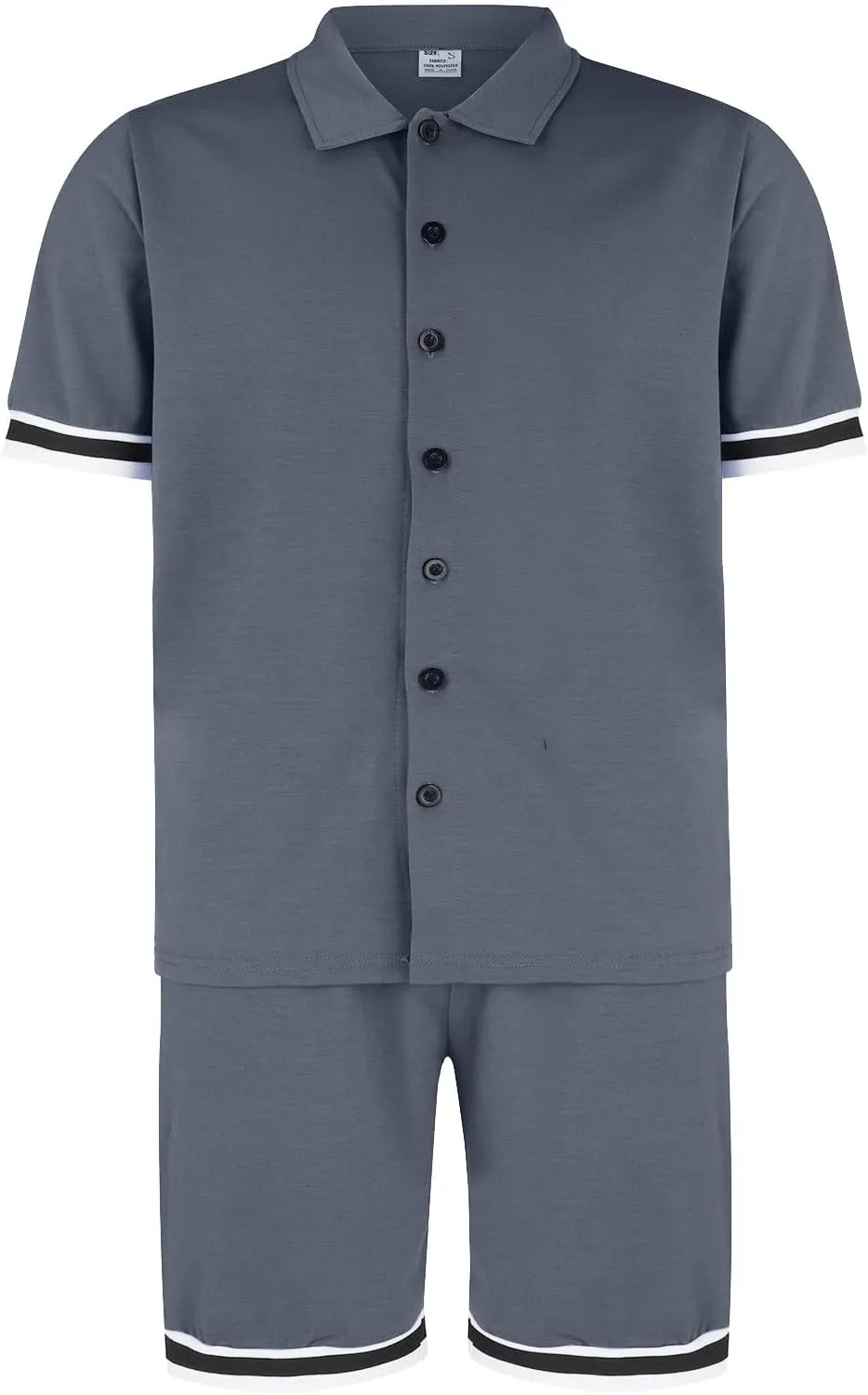 Mens Summer Tracksuit 2 Piece Sets for Men Slim Fit Button Down Short Sleeve Shirt and Shorts Set Beach Vocation Tracksuits