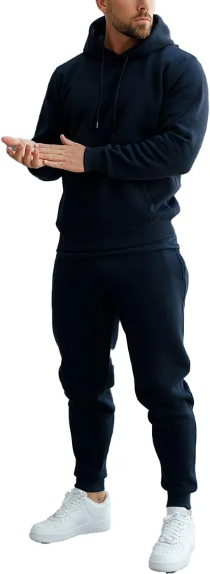 Men's Tacksuit 2-Piece Active Set:Fleece Pullover Sweatshirt and Sweatpants,Jogging Sweatsuit Outfit
