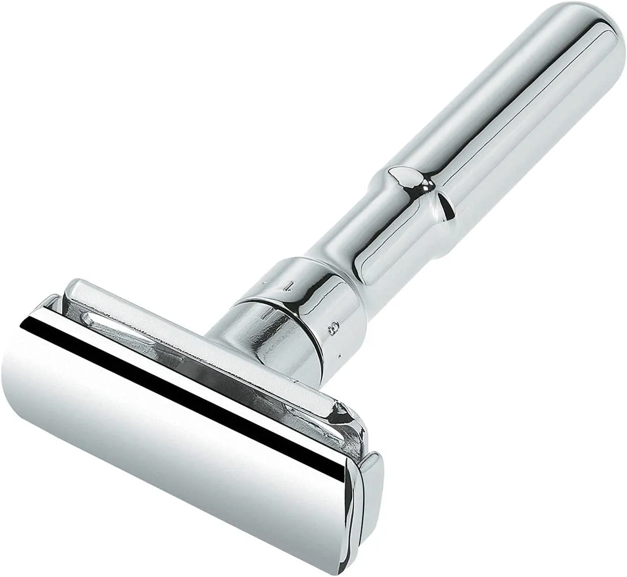 MERKUR FUTUR 701 Adjustable Double Edge Safety Razor - Bright Chrome | Adjustable Razor With Dial | Made in Germany | Plastic-Free | Snap-On Cap Design | Straight Bar