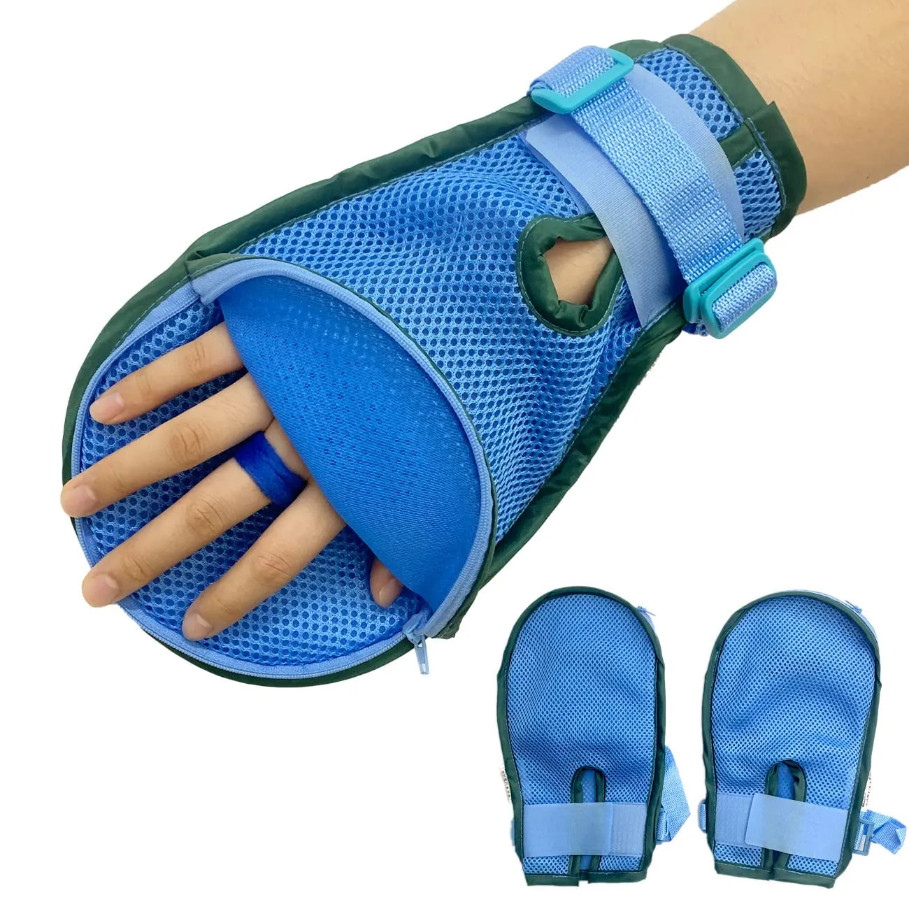 MESINURS Hands Finger Control Mitt Padded, Dementia Safety Restraint Protector, Harm Fixed Middle Finger Separator for Elderly Patients, 1 Pair (L)