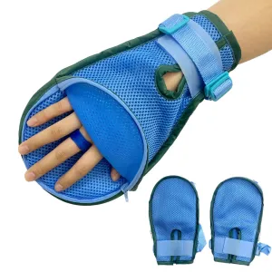 MESINURS Hands Finger Control Mitt Padded, Dementia Safety Restraint Protector, Harm Fixed Middle Finger Separator for Elderly Patients, 1 Pair (L)