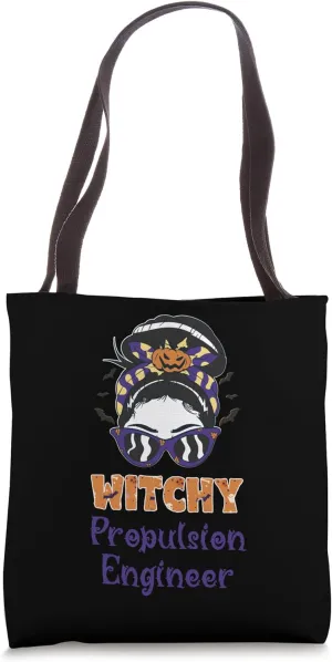 Messy Bun Witchy Propulsion Engineer Halloween Tote Bag