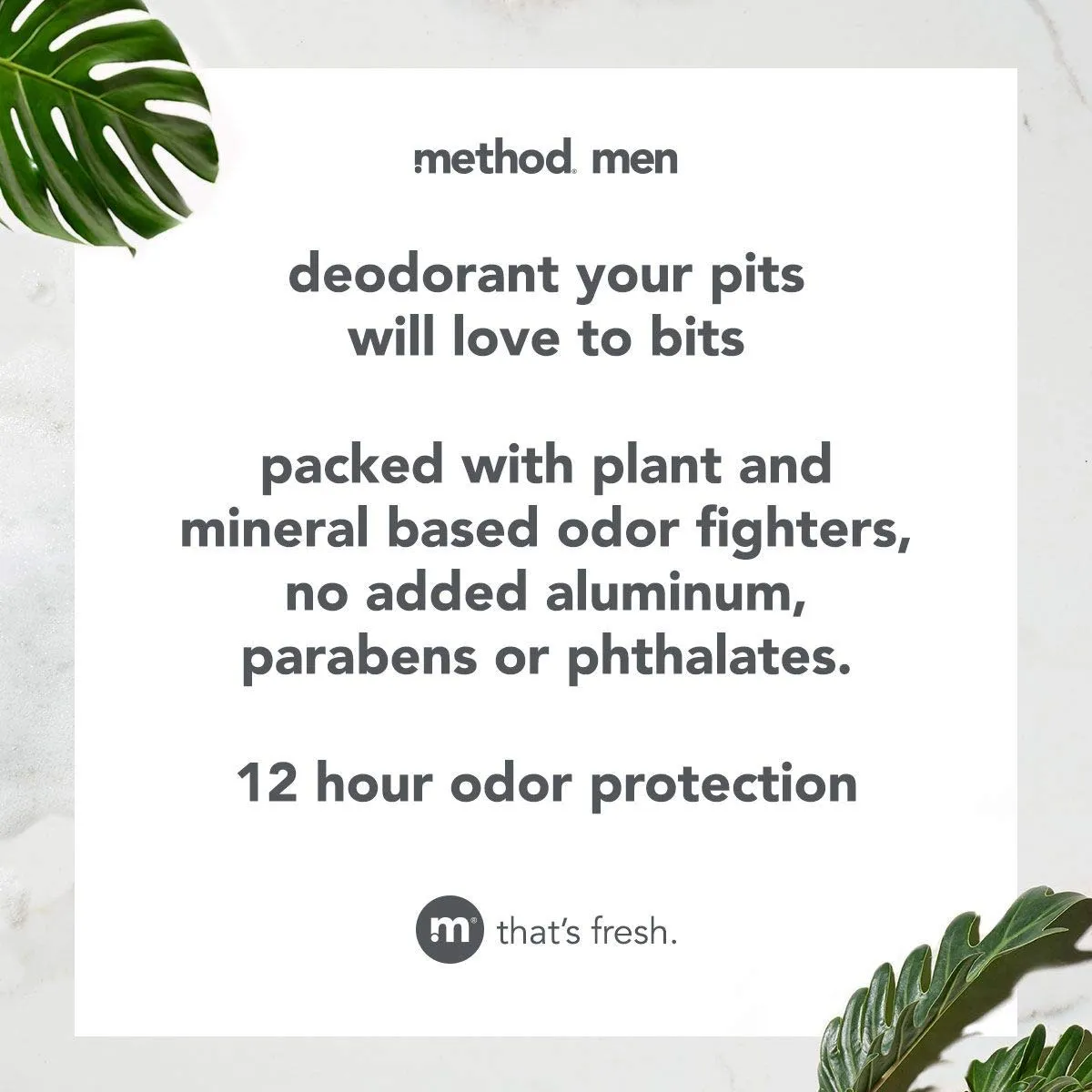 Method Mens Aluminum-Free Deodorant, Juniper & Sage, 2.65 Ounce (Pack of 6)
