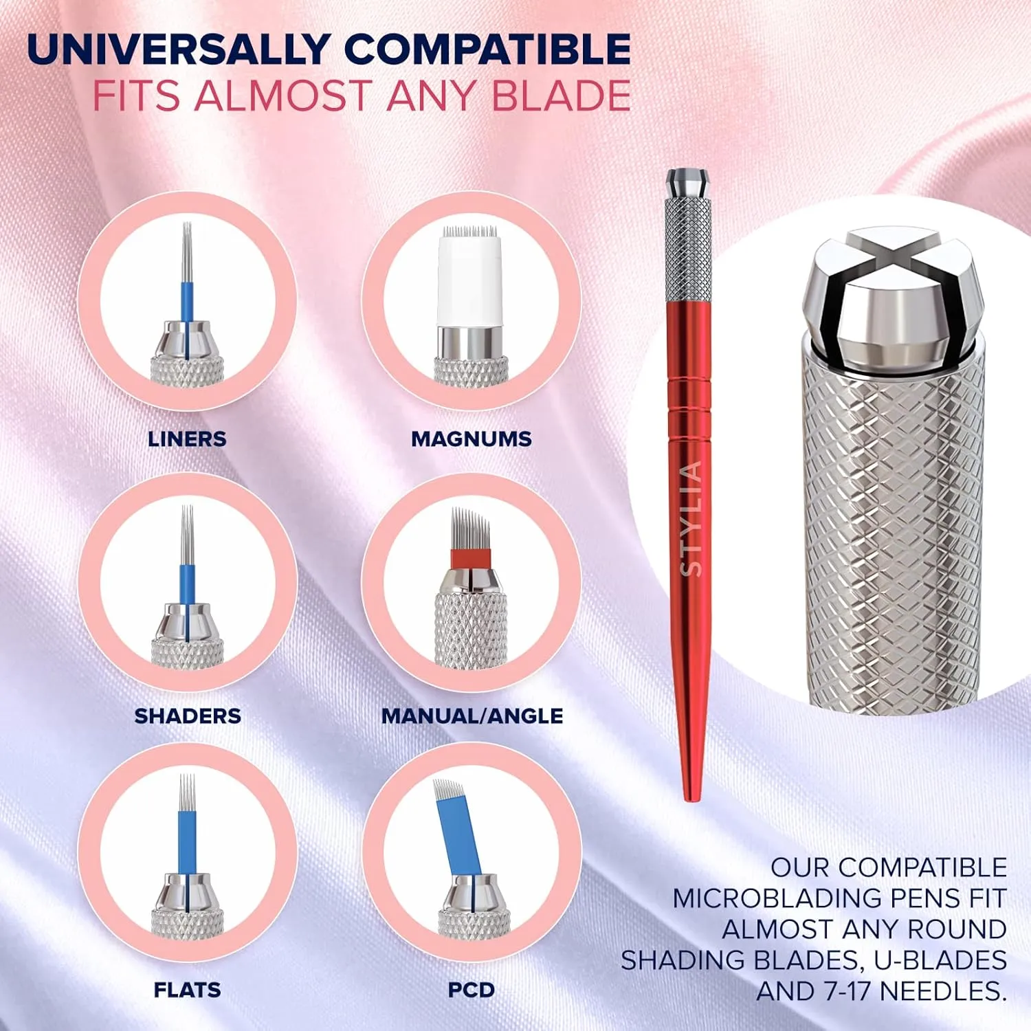 Microblading Pens Light Manual Eyebrow Pens For Permanent Makeup Supplies | Durable Aluminum Pen With Lock-Pin Tech & Ergonomic Grip | Shape Brows, Fuller & Lush