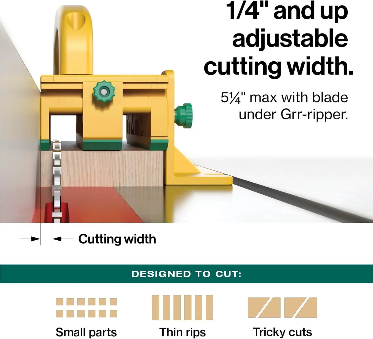 MICROJIG GRR-RIPPER GR-100 3D Table Saw Pushblock, Yellow