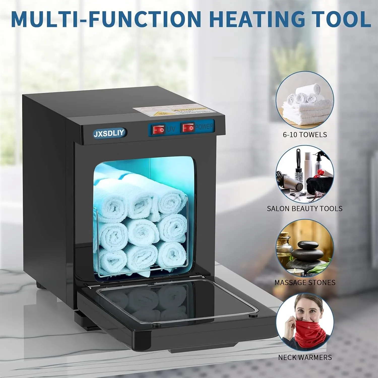 Mini 5L Small Hot Towel Warmer for Spa Home Salon Esthetician 2-in-1 Personal Hot Towel Cabinet Spa Towel Warmer for Facials, Fast Heating Towel Heater Towel Steamer