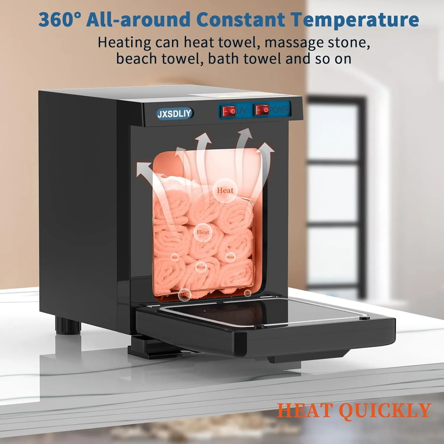 Mini 5L Small Hot Towel Warmer for Spa Home Salon Esthetician 2-in-1 Personal Hot Towel Cabinet Spa Towel Warmer for Facials, Fast Heating Towel Heater Towel Steamer