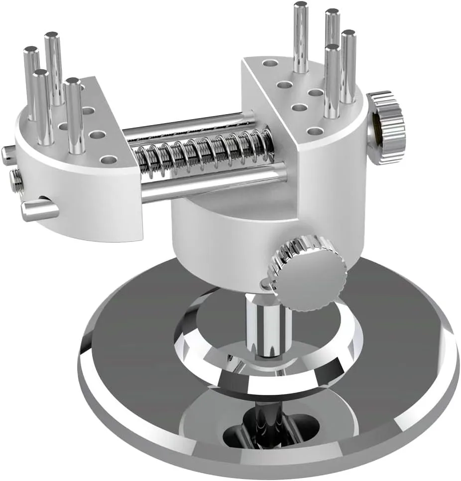 Mini Hobby Vise 360° Swivel, CNC Aluminum Alloy Adjustable Pin Vise with 8 Bench Pins, 3.18" Clamping Width Table Vice Clamp for Action Figure, Diy, Jewelry, Watch