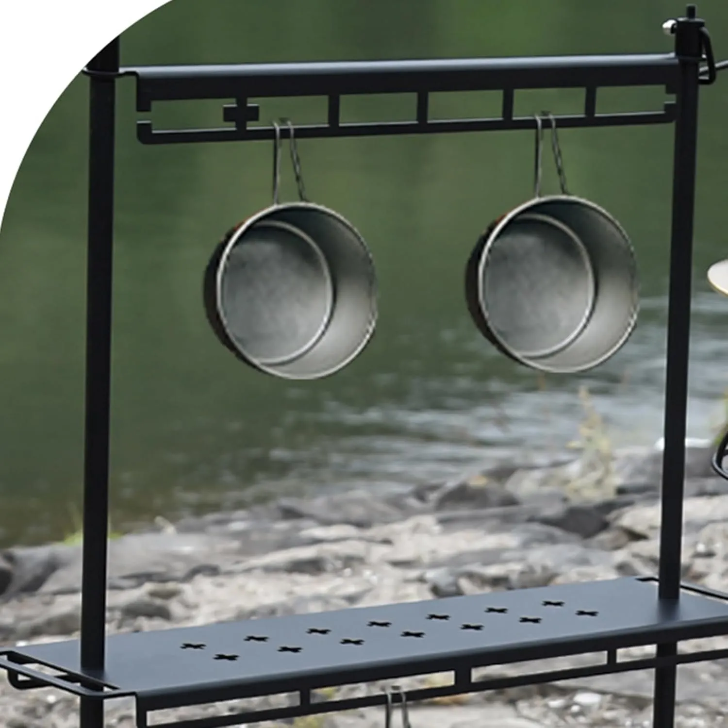 Mountainhikers Aluminum Storage Rack Set Laptop Table Portables Drying Rack for Camping and Travel