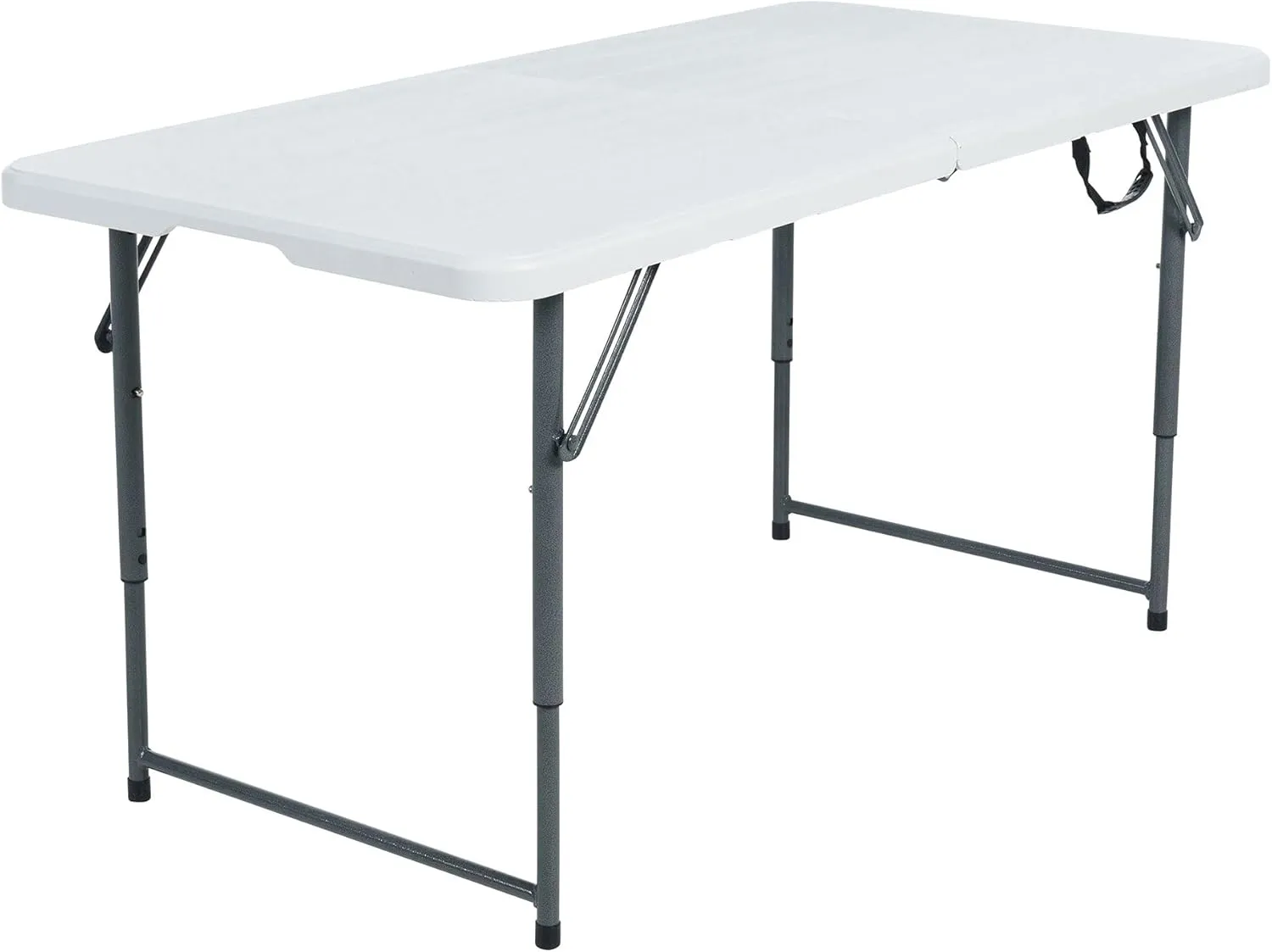Multipurpose Banquet Fold-in-Half Table Lightweight Durable Desk with Secure Base for Indoor and Outdoor Events, 4 Foot, White