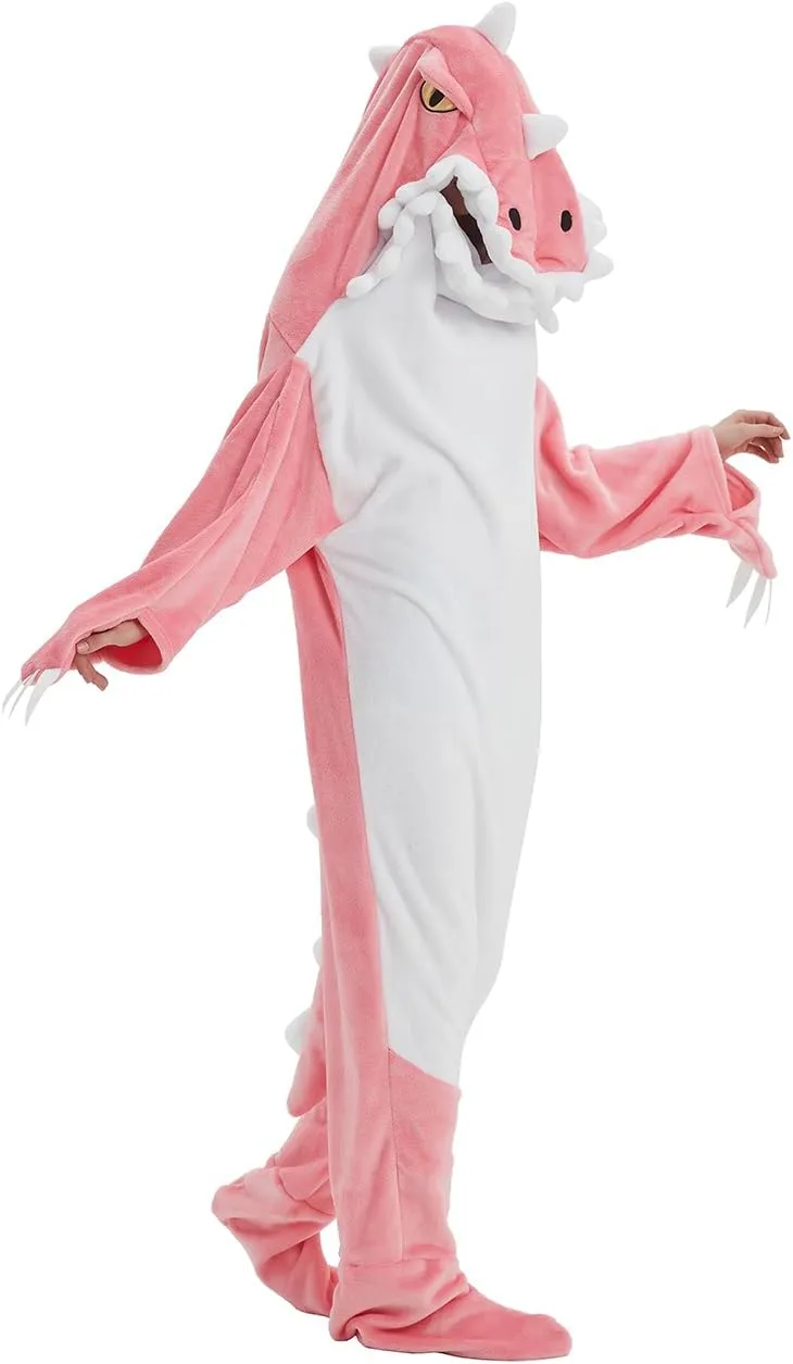 NAFLEAP Wearable Blanket Hoodie Women Shark Dinosaur Onesie Adult Costume Sleep Bag Gifts for Girls