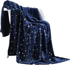 NANPIPER Throw Blanket, Ultra Soft Thick Microplush Bed Blanket, All Season Premium Fluffy Microfiber Fleece Throw for Sofa Couch Throw (50"x65", Navy Blue)