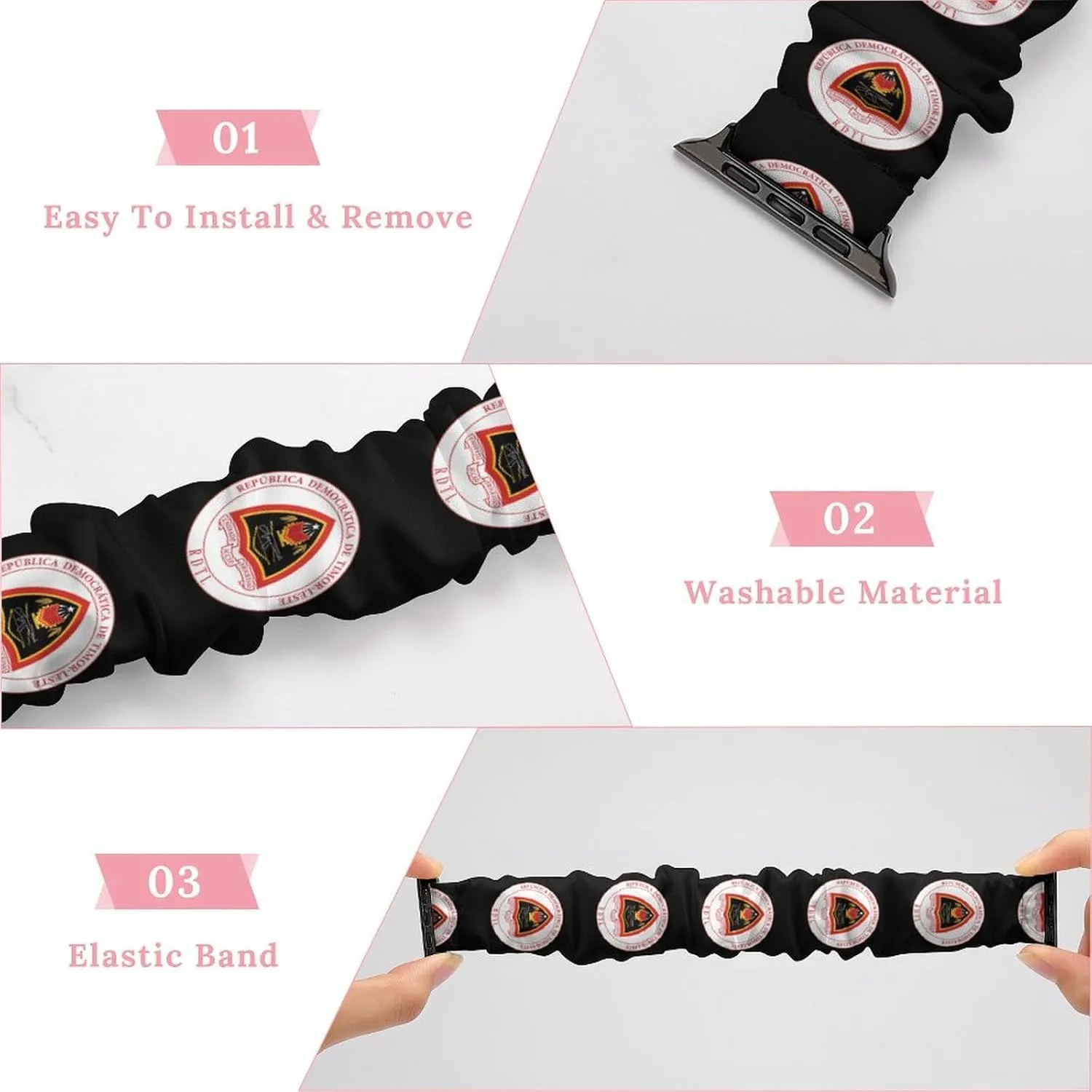 National Emblem of East Timor Fashion Watch Strap Scrunchies Wristbands Compatible With IWatch Series