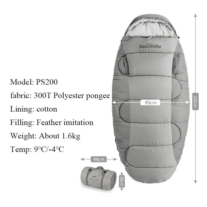 Naturehike Cotton Autumn Winter Sleeping Bag Wearable Style Tent Sleeping Bag with Quilt Camping Hat