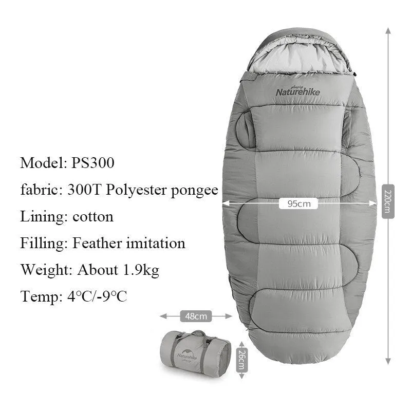Naturehike Cotton Autumn Winter Sleeping Bag Wearable Style Tent Sleeping Bag with Quilt Camping Hat