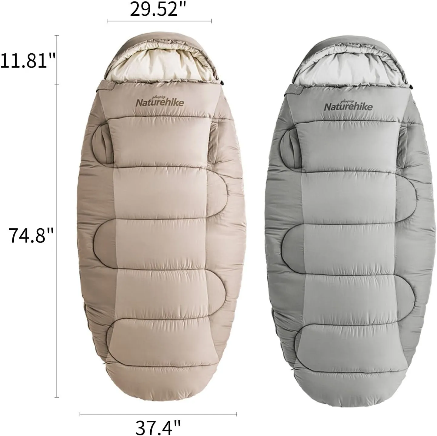 Naturehike Wearable Sleeping Bag for Adults, Bag with Arm Zipper Holes Sleeping Bags, Sleeping Bags for 2-3 Season Camping Backpacking, Camping Hiking Outdoor Travel, 24.8℉/32℉/41℉