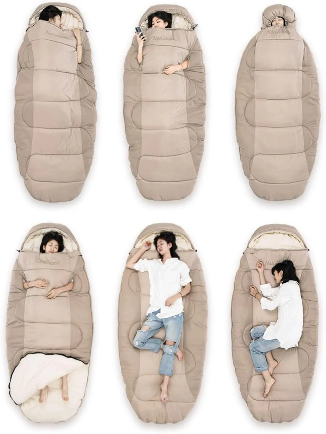 Naturehike Wearable Sleeping Bag for Adults, Bag with Arm Zipper Holes Sleeping Bags, Sleeping Bags for 2-3 Season Camping Backpacking, Camping Hiking Outdoor Travel, 24.8℉/32℉/41℉