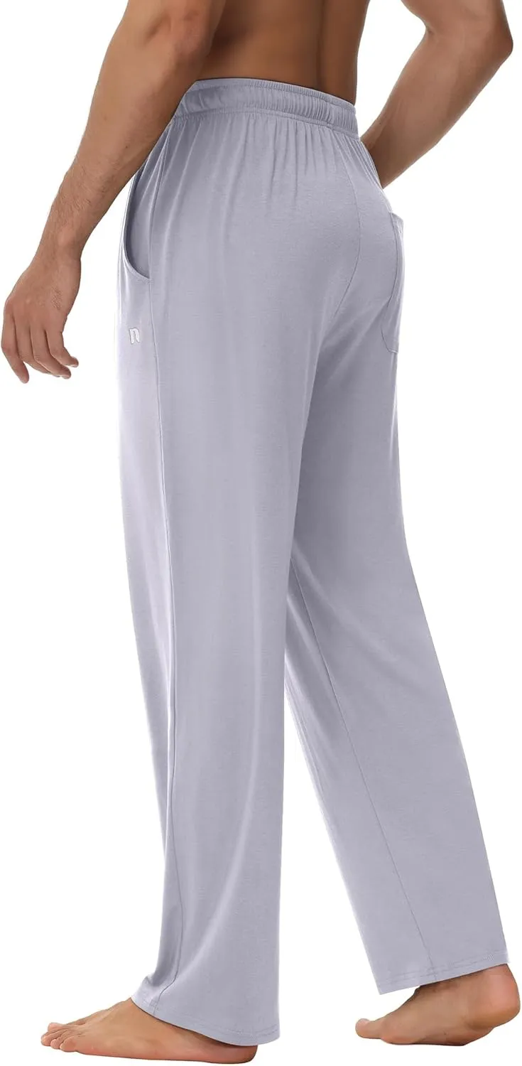 Neer 3 Pack Men's Yoga Sweatpants, Athletic Lounge Drawstring Pants Open Bottom Casual Loose Workout Jogger Pant with Pockets