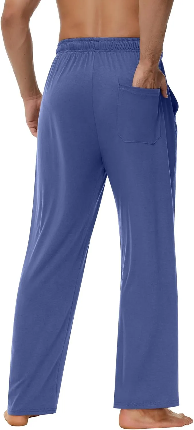 Neer 3 Pack Men's Yoga Sweatpants, Athletic Lounge Drawstring Pants Open Bottom Casual Loose Workout Jogger Pant with Pockets