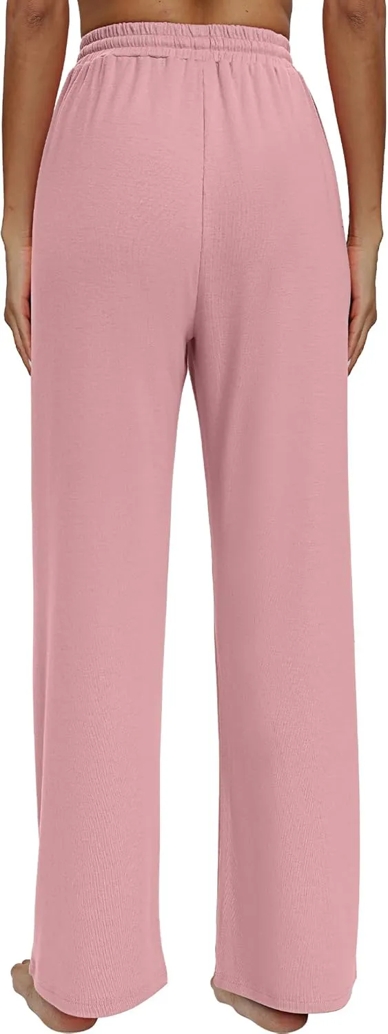 Neer 3 Pack Women's Baggy Sweatpants with Pockets, Wide Leg Yoga Pants Cozy Thick Lounge Pants Drawstring Casual Loose Jogger