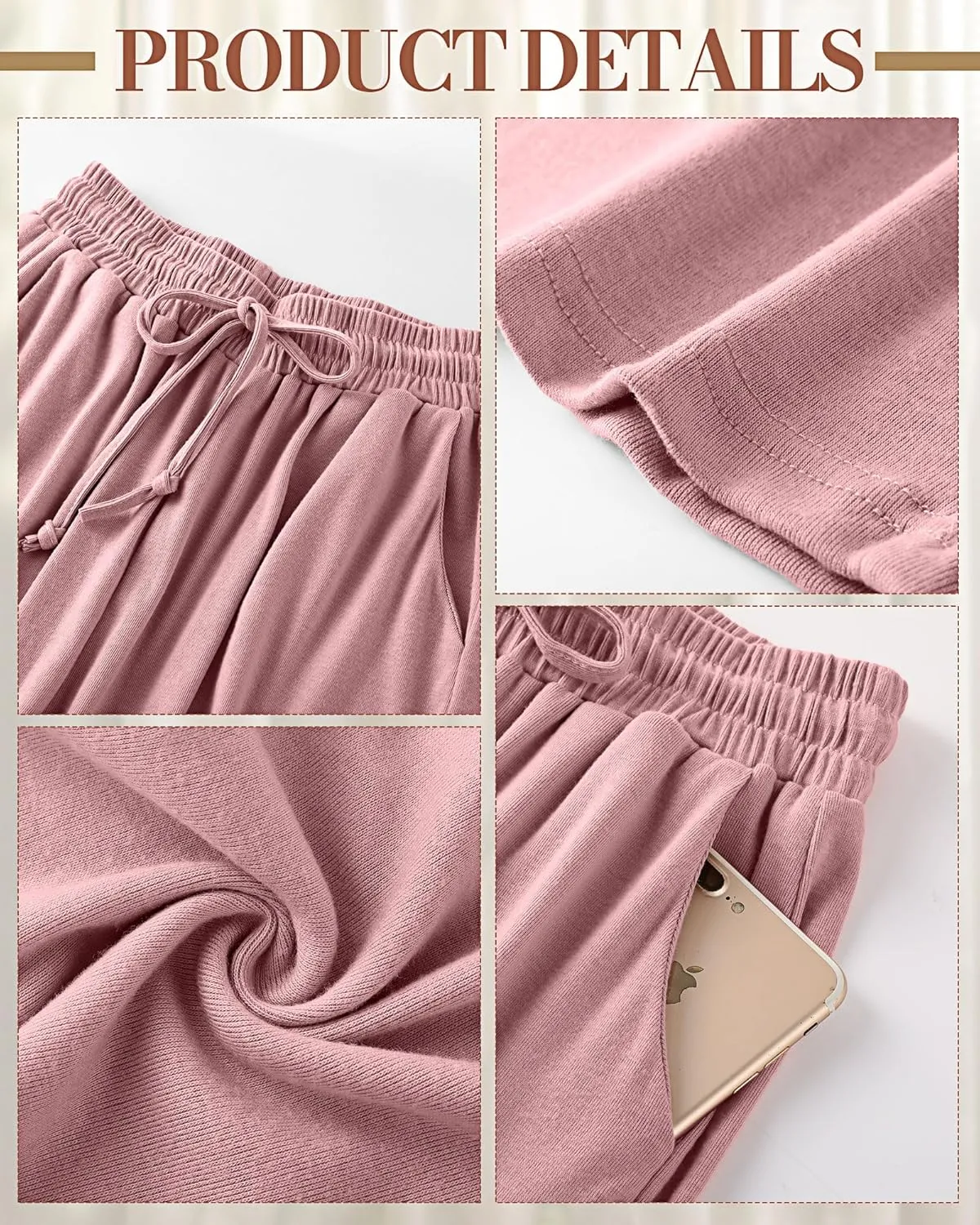 Neer 3 Pack Women's Baggy Sweatpants with Pockets, Wide Leg Yoga Pants Cozy Thick Lounge Pants Drawstring Casual Loose Jogger