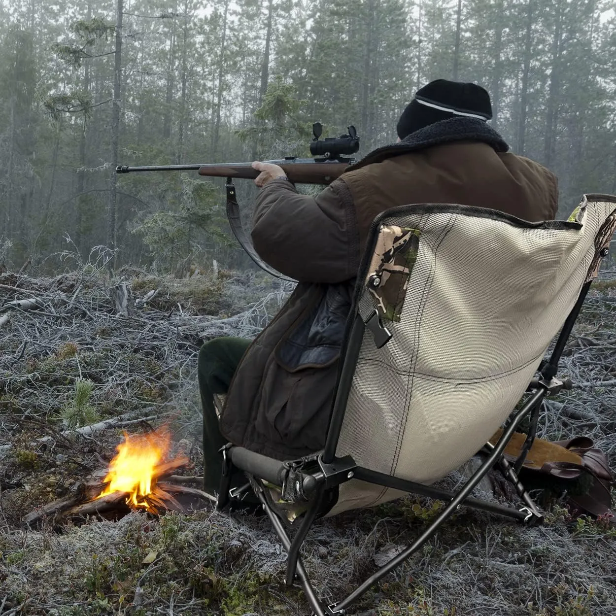 Nice C Hunting Chair, Camping Chair, Turkey Hunting Chair, Turkey Seats for Hunting, Folding Backpacking Chair with Cup Holder & Carry Strap Compact & Heavy Duty, Travel, Picnic