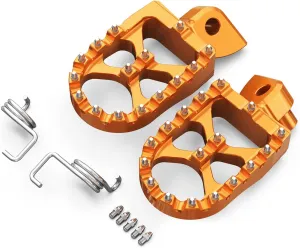 NICECNC Orange 57mm Wide Forged Footpeg Footrest FootPegs Compatible with KTM 65 85 125 250SX,250 350 450SXF,125-530EXC/EXCF,150-300XC,250 350 450XCF,200-530XCW/XCFW, FREERIDE250F/250R/350,See Fitment