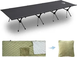 Night Cat Camping Cot Bed Folding Sleeping Cots with 4 in 1 Poncho Sleeping Bags